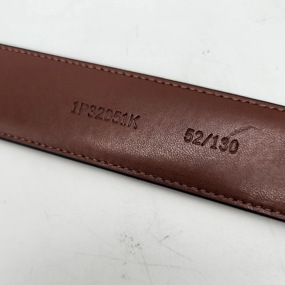 Perry Ellis Portfolio Mens Leather Black Dress Belt Sz 52 Gunmetal Buckle - Picture 5 of 8